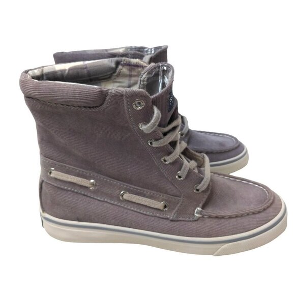 Sperry Topsider High Top Ankle Boot Shoe Womens 6.5 Gray Corduroy - Picture 3 of 9